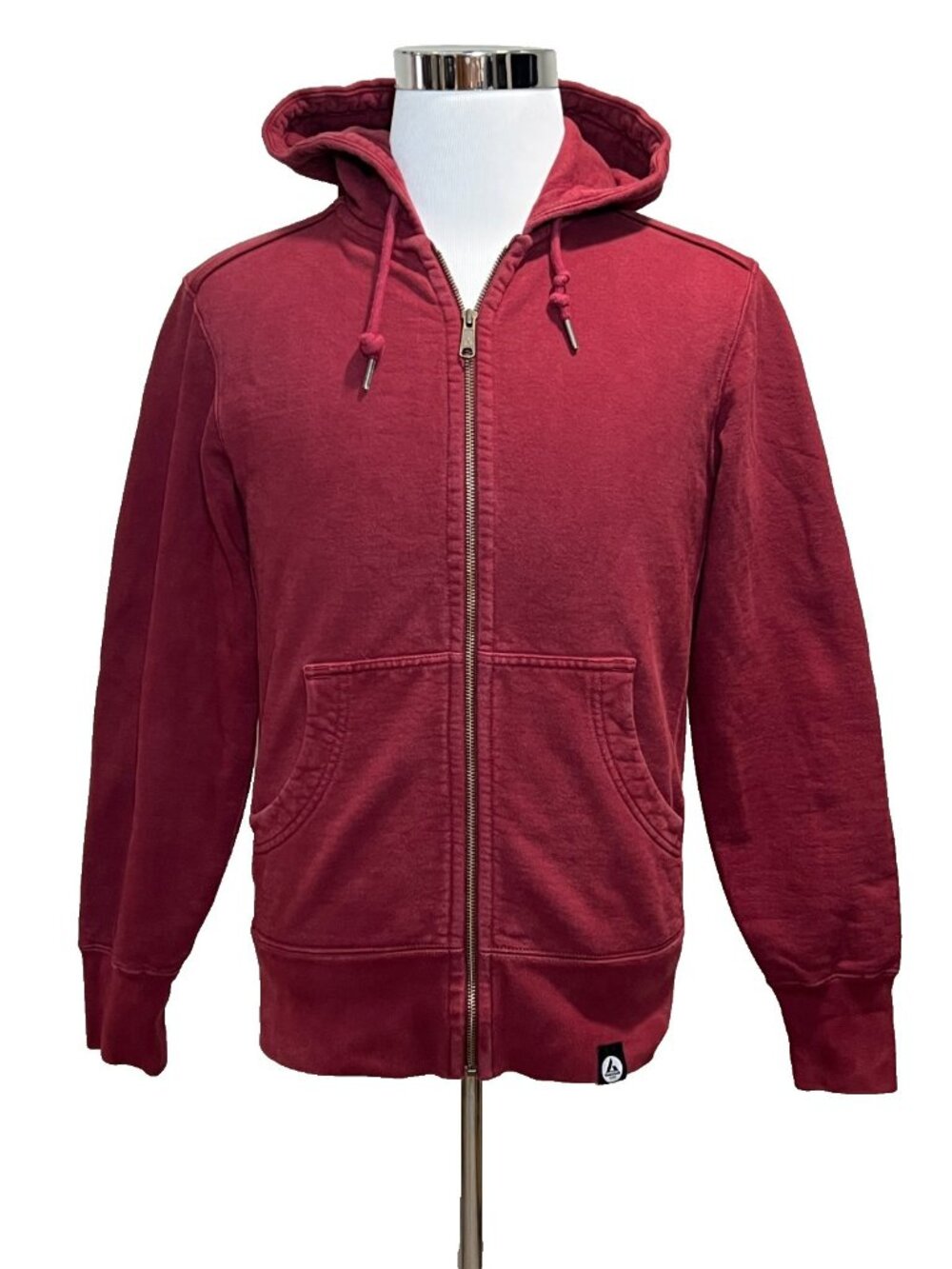 AMERICAN GIANT Mens Classic Full Zip Hoodie Small Maroon Heavyweight Fleece Work